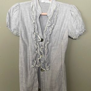 Minkpink Button up ruffle top